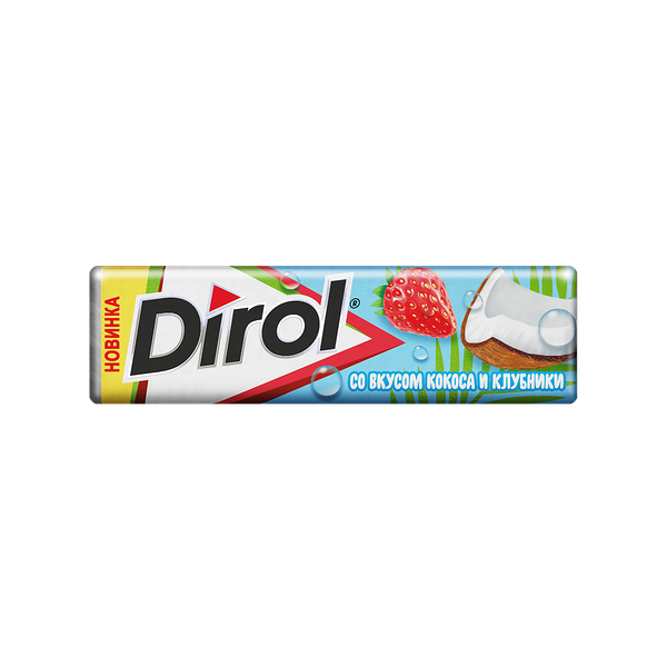 Жевательная резинка Dirol со вкусом кокоса и клубники 13.6 г Россия