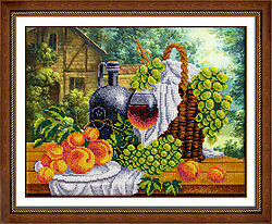 Б1270 Набор для вышивания бисером 'Натюрморт с вином' 38х28см