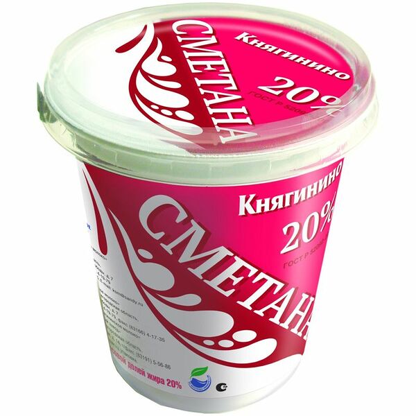 Сметана Княгинино 20%, 350г