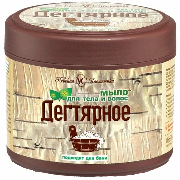 Мыло жидкое Невская Косметика Дегтярное 2 в 1 для тела и волос, 300 мл