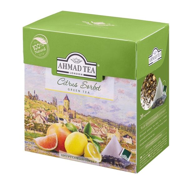 Чай зеленый Ahmad Tea Цитрусовый Сорбет с грейпфрутом и лимоном 20х1.8г