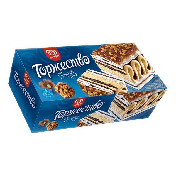 Мороженое молочное Инмарко Торжество рулет Грецкий орех