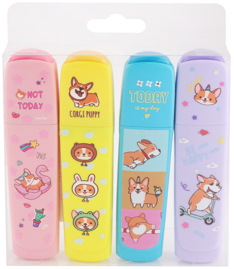 

Набор текстовыделителей ЛЕНТА KIDS Corgi, 4 цветов, 4шт