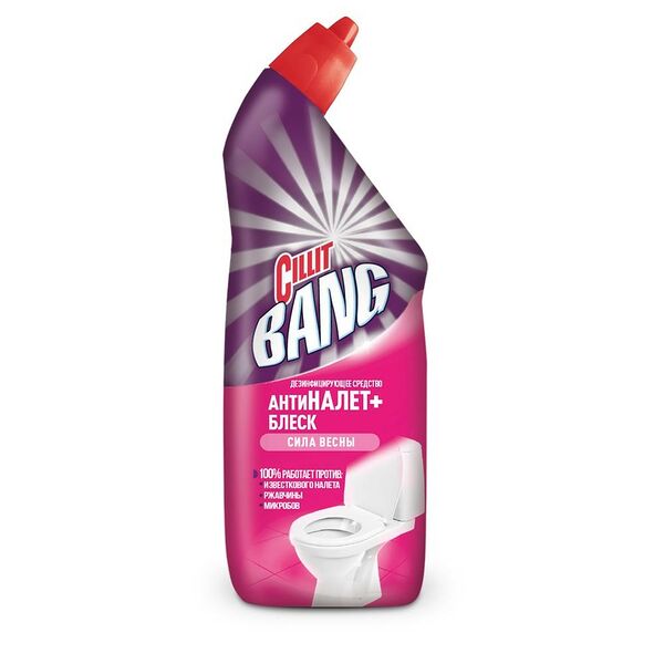 Ср-во дезинф. д/туалета Анти-налет+Блеск Cillit bang Сила весны 750 мл