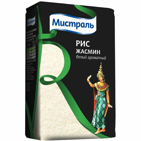 Рис Мистраль Жасмин белый ароматный длиннозёрный, 500г