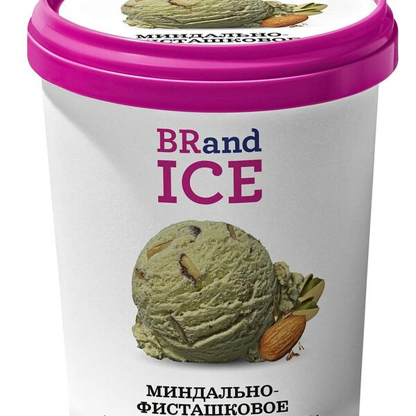 Мороженое сливочное BRandICE Миндально-фисташковое с ароматом фисташек с орехами миндаля БЗМЖ 1 кг