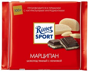 Шоколад Ritter Sport Марципан тёмный в Магнит со скидкой –21%