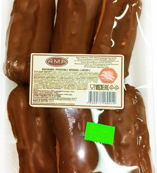 Пирожное Ама Трубочка с кремом, 252г