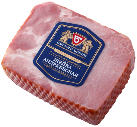 Шейка копчено-вареная Омский бекон Андреевская