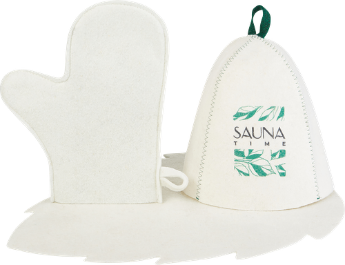 Набор для бани и сауны НЕВСКИЙ БАНЩИК Sauna time, шапка, коврик и рукавица, Арт. Б32394