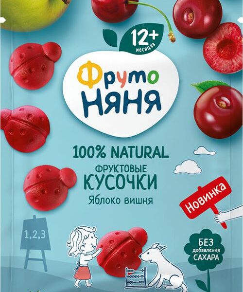 Фруктовые кусочки ФрутоНяня яблоко-вишня