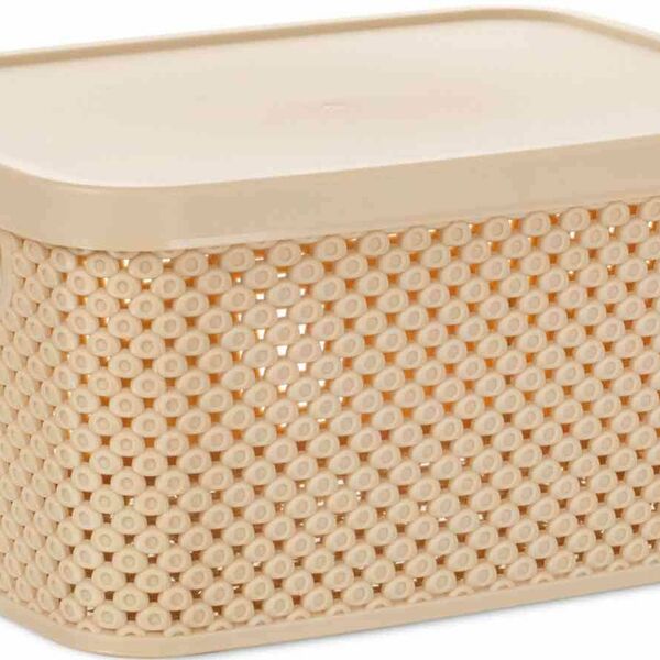 Ящик Attribute Diamond с крышкой цвет: латте, 3,5 л