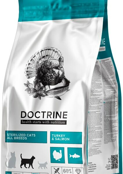 Сухой корм для кошек Doctrine для стерилизованных с индейкой и лососем 3кг