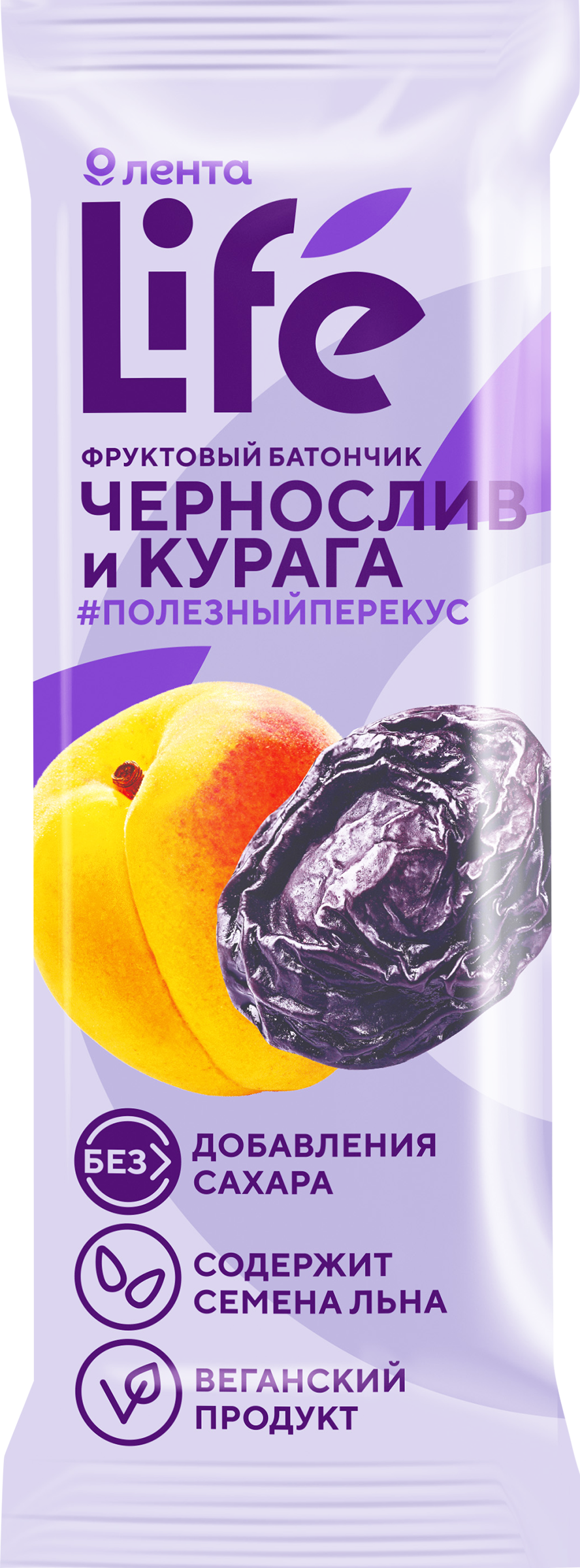 

Батончик фруктовый Лента Life Чернослив и курага 33 г