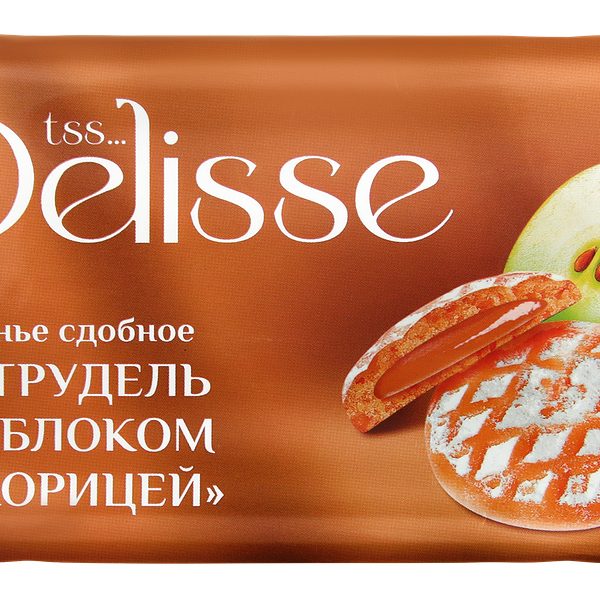 Печенье сдобное DELISSE Штрудель с яблоком и корицей, 255г