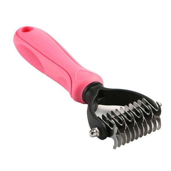 Инструмент для стриппинга для собак SIMA LAND Пижон 11 лезвий, с рифл.ручкой, 16х7,7см, розовый