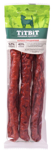 Лакомство для собак TITBIT Золотая коллекция Колбаса Праздничная