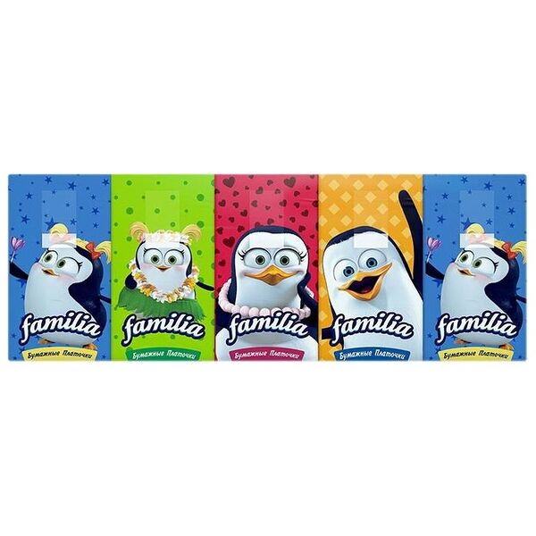 Салфетки бумажные Familia 3 слоя, классические, 10 шт.