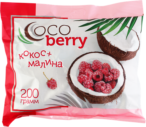 Конфеты Кондитер профи Cocoberry с кокосовой стружкой и малиной глазированные 200 г