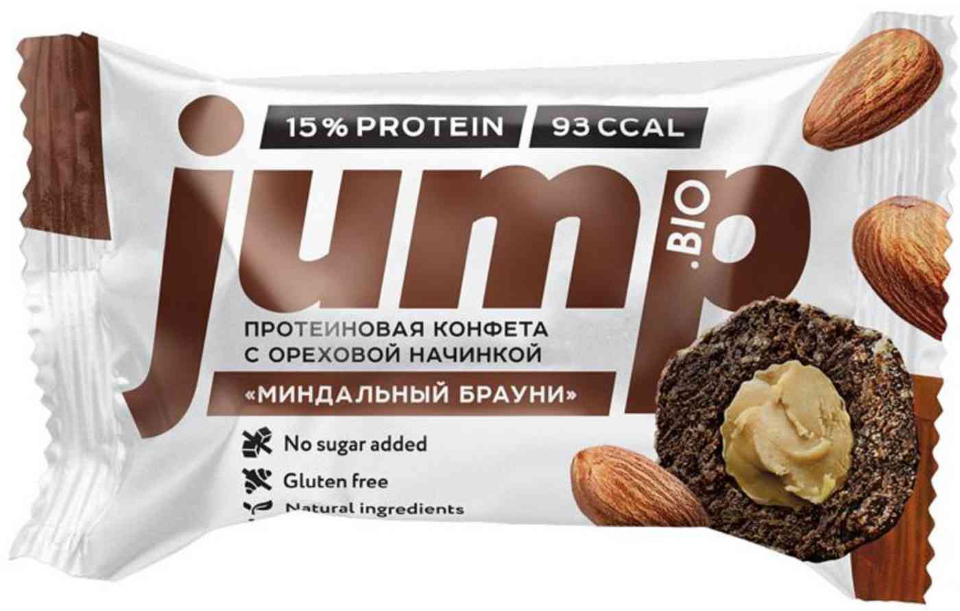 

Конфета протеиновая Jump с ореховой начинкой Миндальный брауни, 30 г