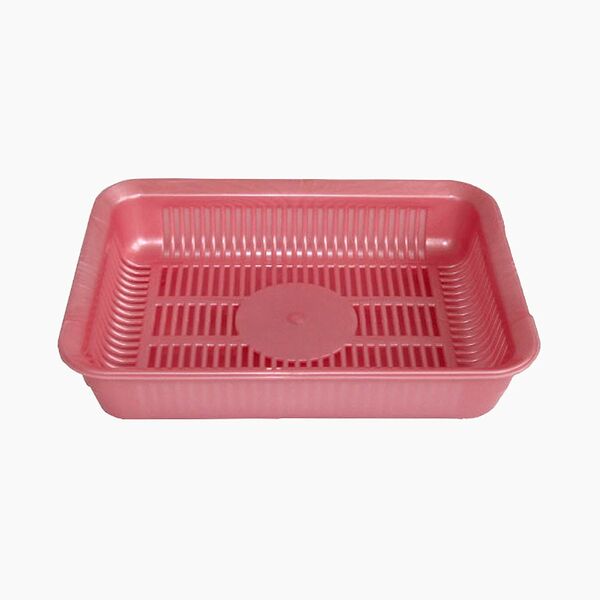 Туалет для кошек ХОРОШКА с сеткой 34,5х25,5х7,5см розовый перламутр