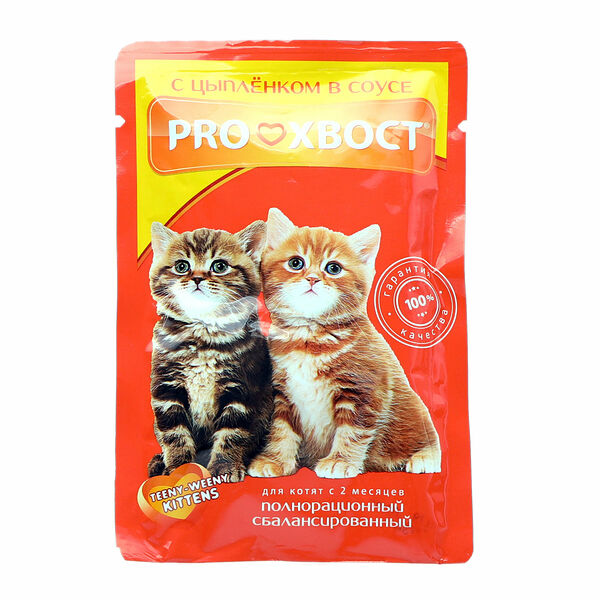 Корм для котят с цыпленком в соусе ТМ ProХвост