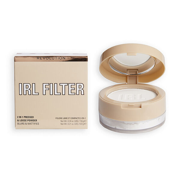 Пудра для лица Makeup Revolution Irl Filter 2 in 1 компактная и рассыпчатая 13 г