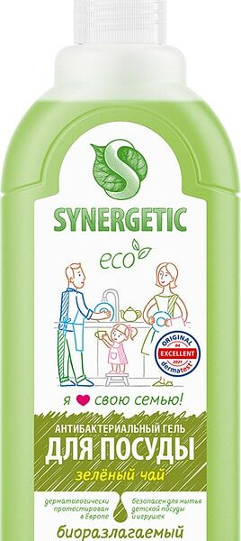 Средство для мытья посуды и детских игрушек Synergetic Зеленый чай 500мл