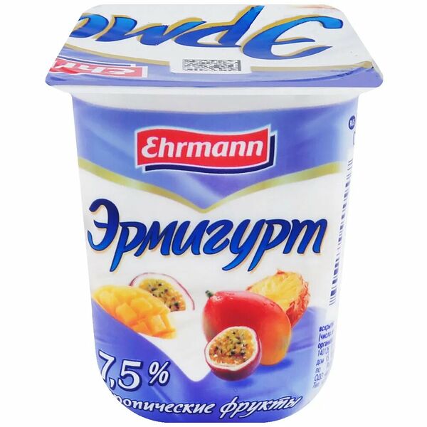 Продукт йогуртный Эрмигурт Тропические фрукты 7.5% 100г
