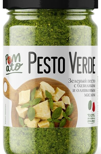 Соус Pomato зеленый песто с базиликом и оливковым маслом 190г