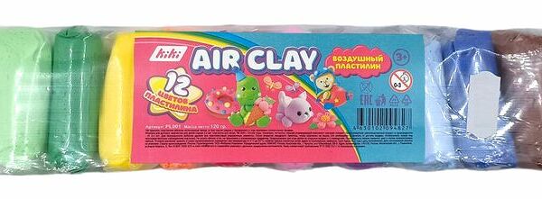 Пластилин Kiki воздушный 12 цветов