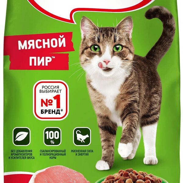 Корм для кошек сухой Kitekat Мясной пир