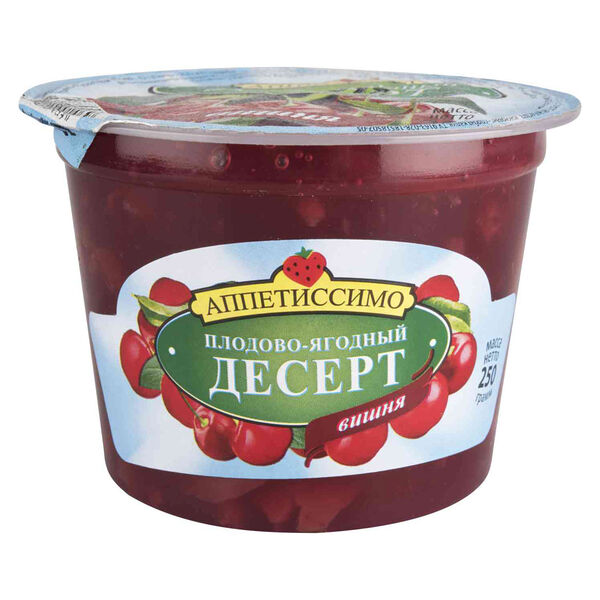 Десерт плодово-ягодный Аппетиссимо вишня 250 г