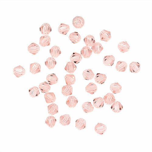 Бусины стеклянные 4*4мм, Z-439, 40шт/уп(804 светло-розовый)