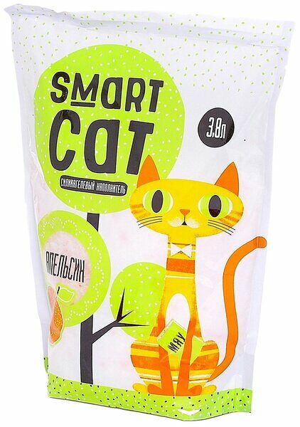 Силикагелевый наполнитель с ароматом апельсина Smart Cat, 3,8 л