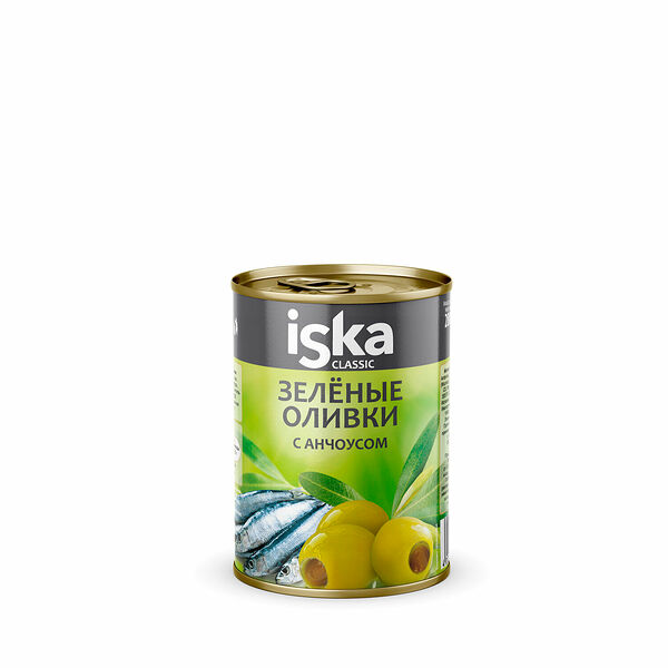 Оливки зеленые Classic(Классик) с анчоусом ТМ Iska (Иска)