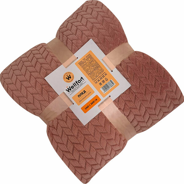 Плед Braid корал флис розовый 240х260см