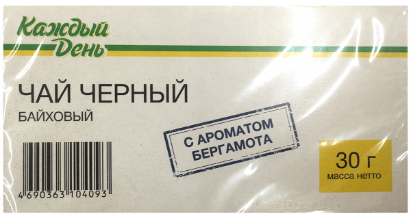 Чай черный Каждый День с бергомотом, 20x1,5 г