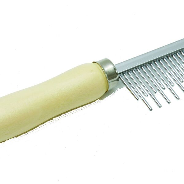 Каскад расческа с деревянной ручкой, комбинированный зуб