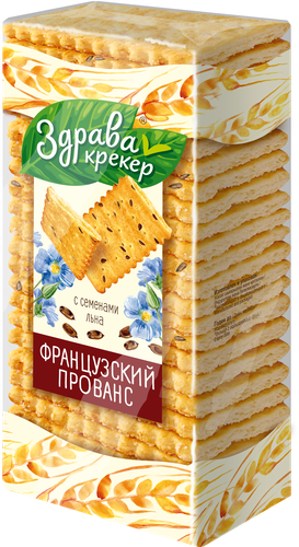 

Крекер ДЫМКА Здрава Французский Прованс с семенами льна и кунжута, 200г