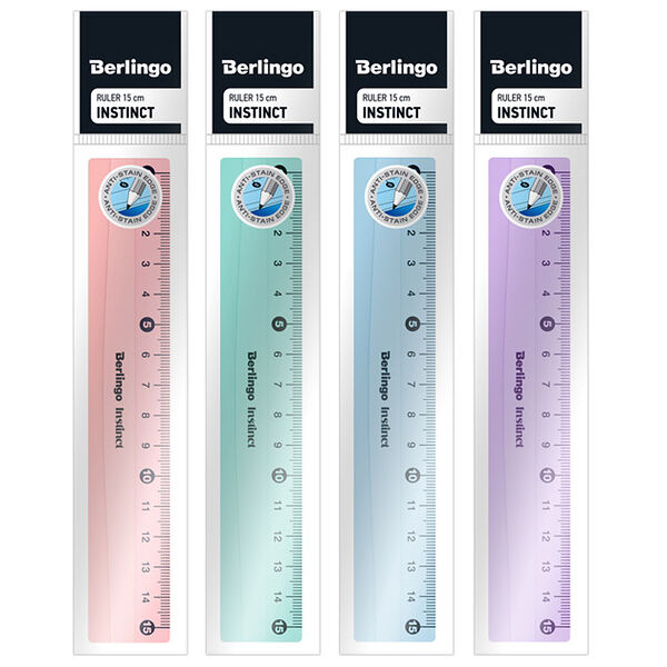 Линейка 15см Berlingo Instinct пластиковая PR_40015