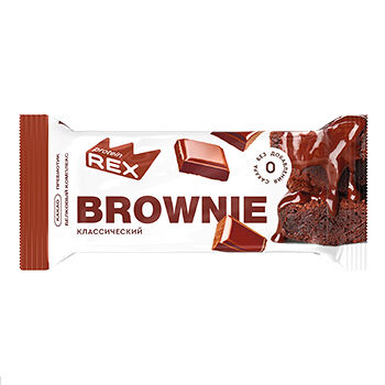 Пирожное Protein Rex Brownie классическое протеиновое, 50 г