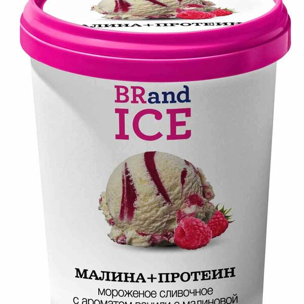 Мороженое сливочное BRandICe Малина + протеин 8,5%