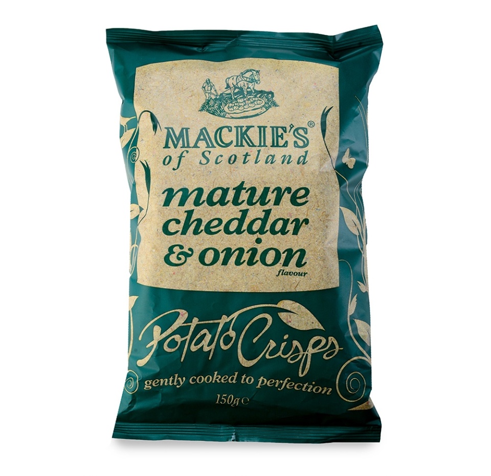 

Чипсы картофельные с сыром чеддер и луком, Mackie's, 150 г, Великобритания