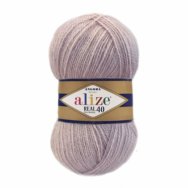 Пряжа ALIZE 'Angora real 40' 100 гр. (40% шерсть, 60% акрил)(365 туманно сиреневый цвет)
