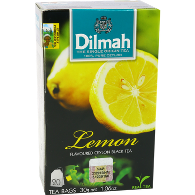 Чай черный «Dilmah» Лимон, 20 пакетиков по 1.5 г, 30 г.