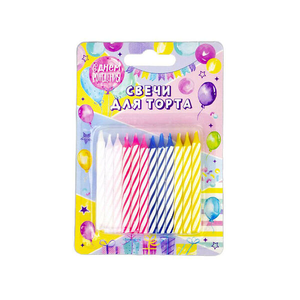Свечи для торта микрос ассорти 24 шт ч02506