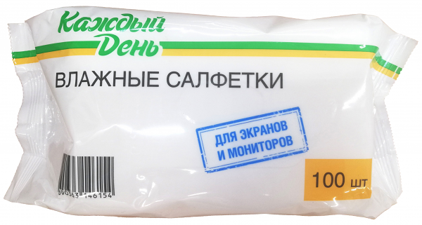 Влажные салфетки для экрана Каждый день, 100 шт