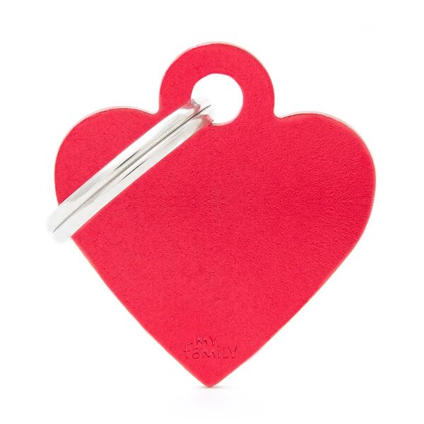 Адресник для кошек и собак маленький Сердце Basic, красный