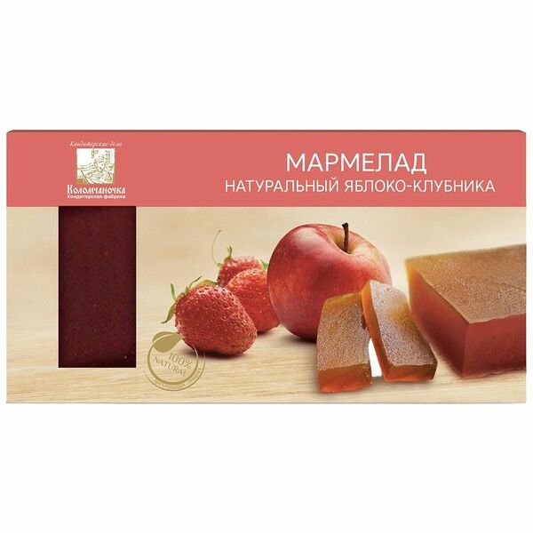 Мармелад Коломчаночка яблоко-клубника фруктовый пластовый